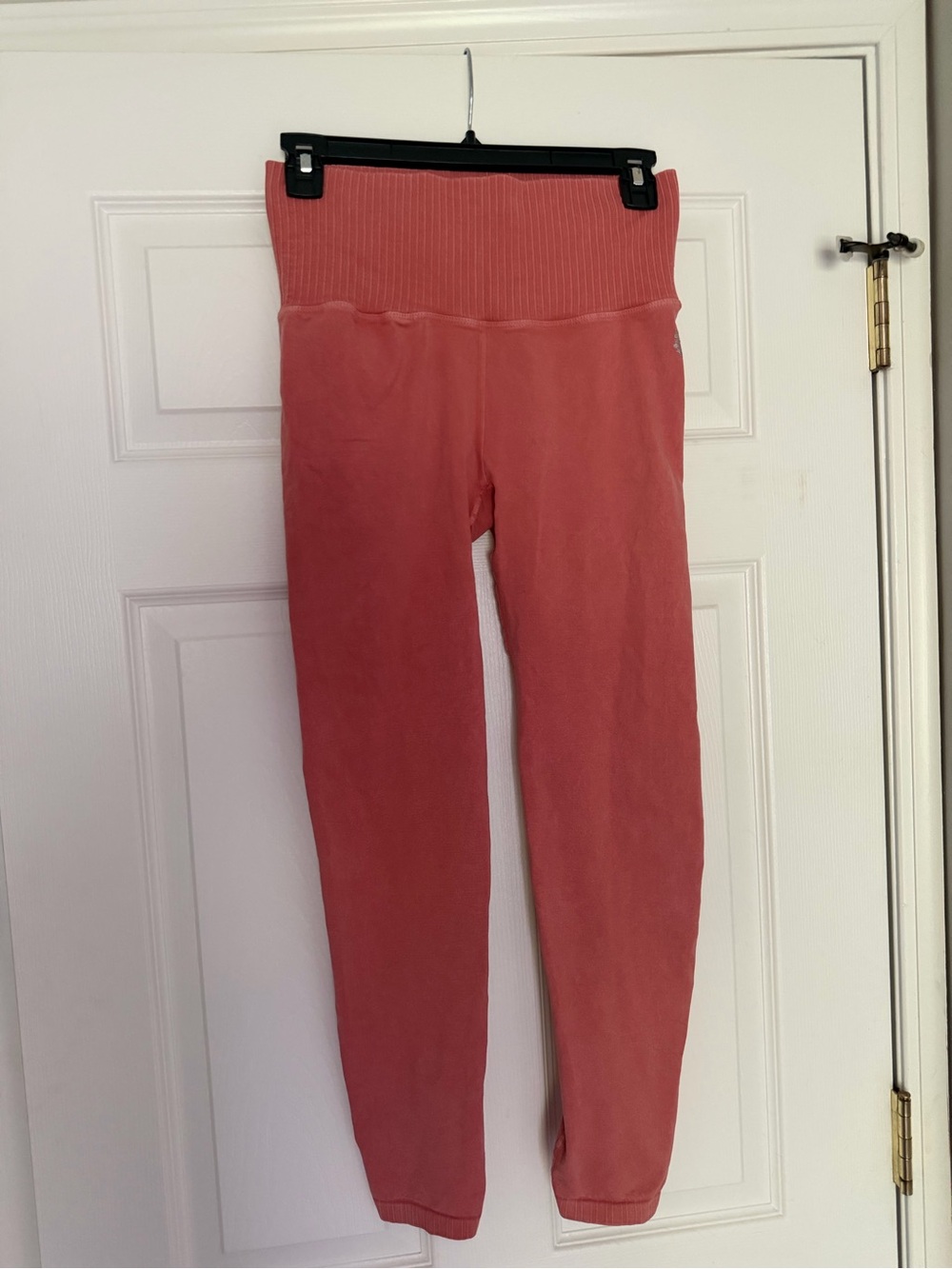 Coral Ribbed Waist Jogger Pants